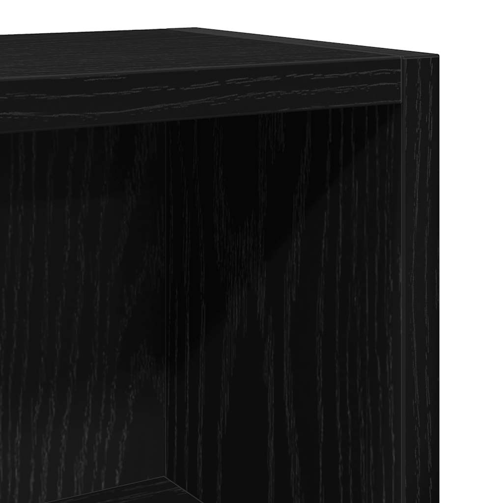 CD-skap 2 stk svart eik 21x16x93,5 cm konstruert tre