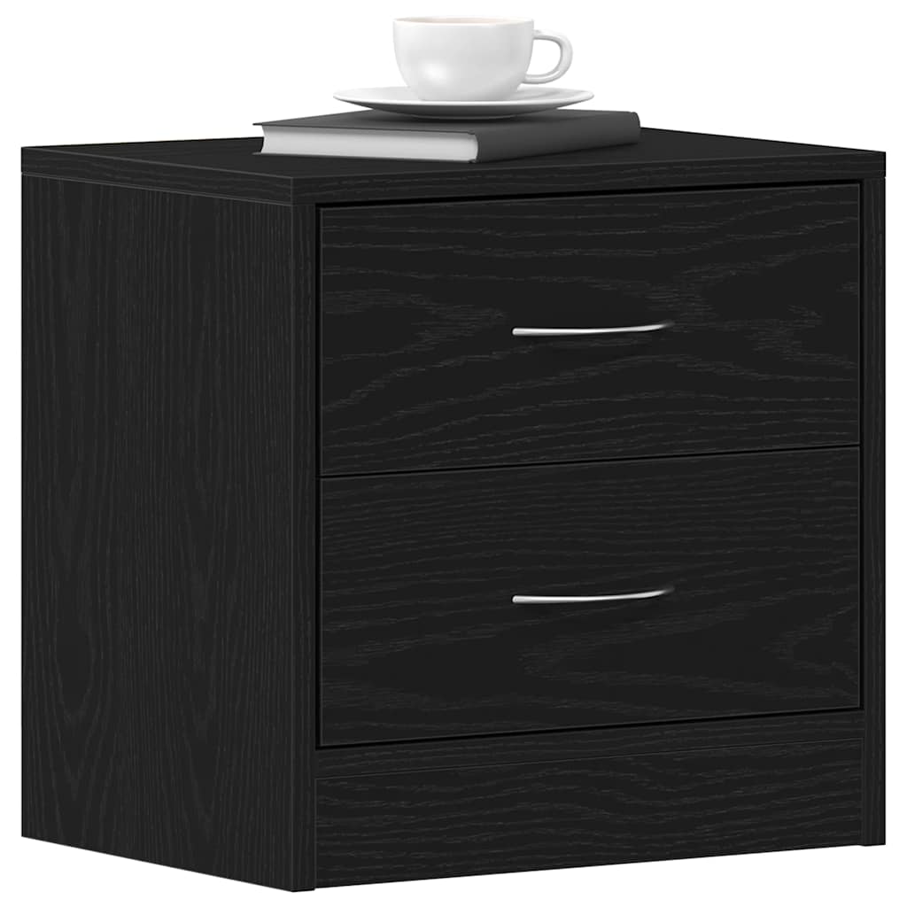 Nattbord 2 stk svart eik 40x30x40 cm sponplate