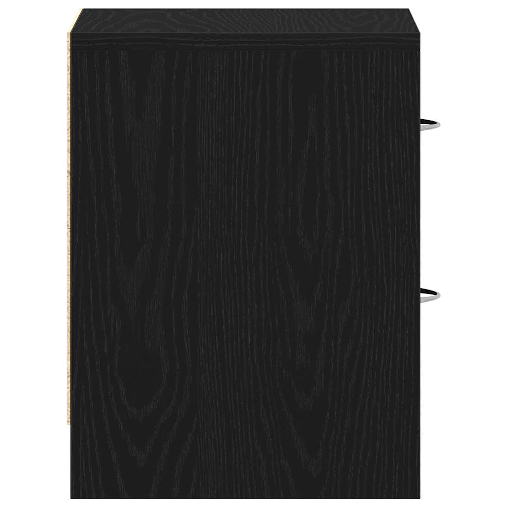 Nattbord 2 stk svart eik 40x30x40 cm sponplate