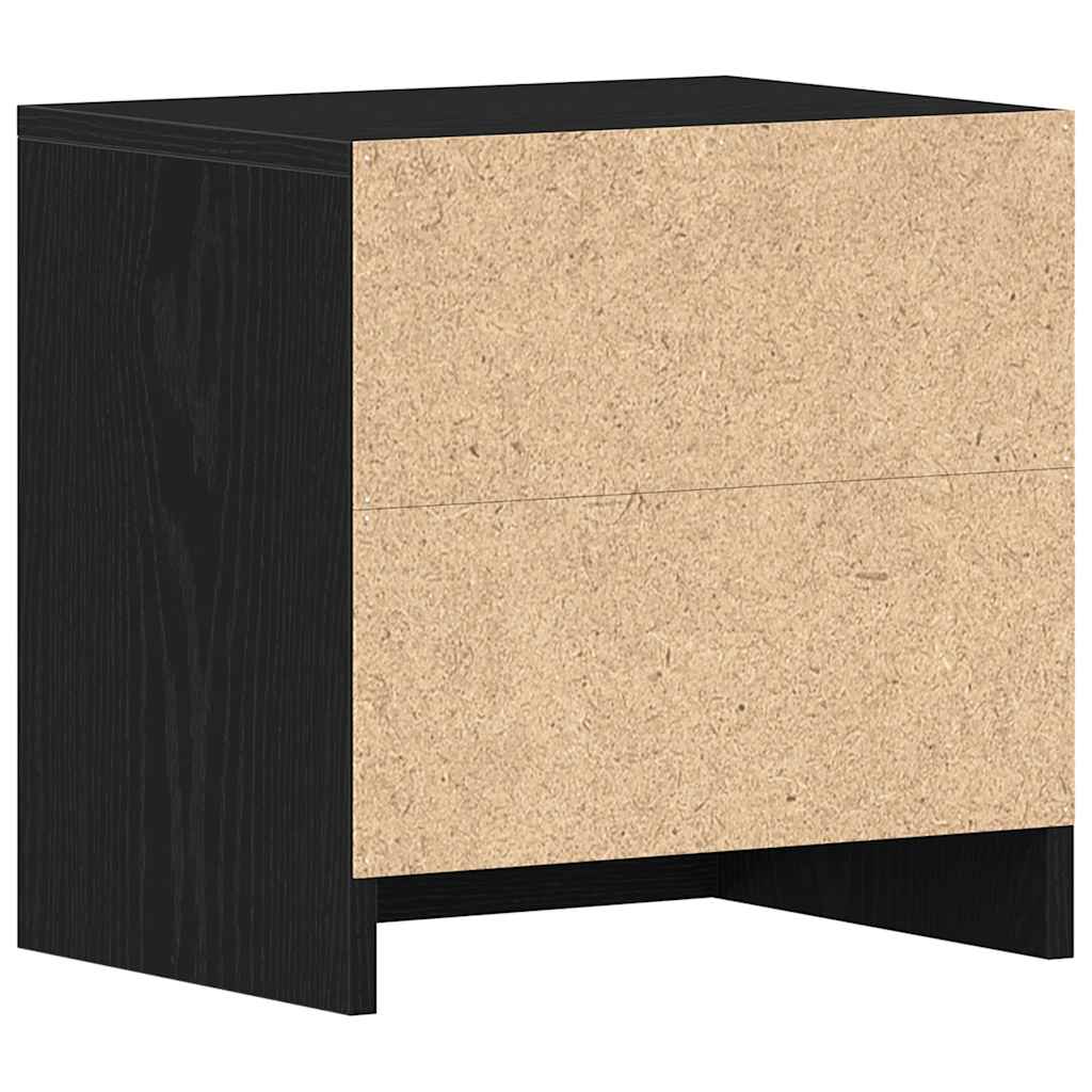 Nattbord 2 stk svart eik 40x30x40 cm sponplate