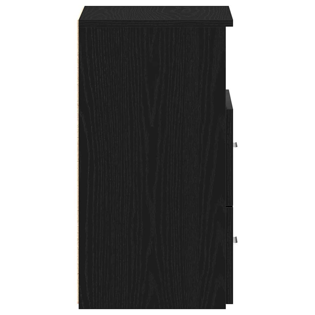 Nattbord med skuff Svart eik 50 x 32 x 60cm Konstruert tre