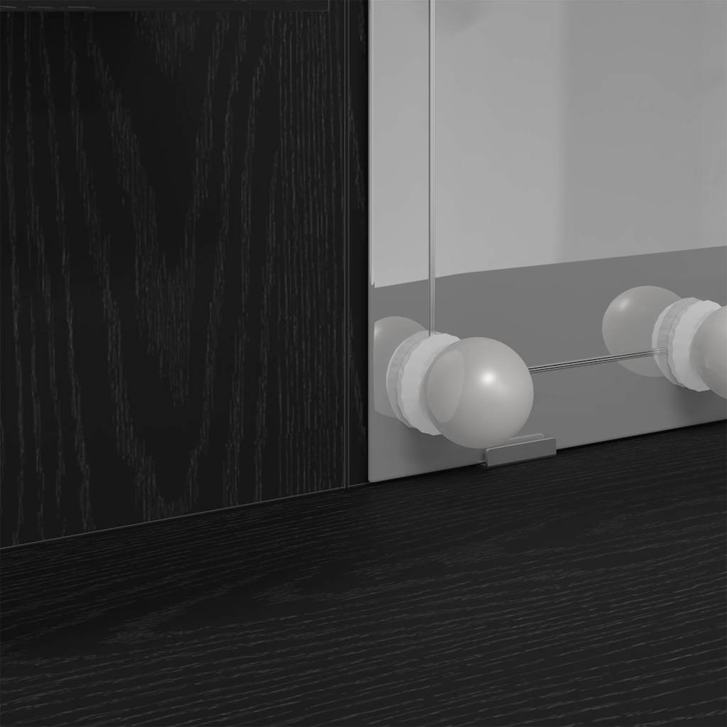 Sminkebord med skuff Svart eik 96 x 40 x 142 cm Konstruert tre