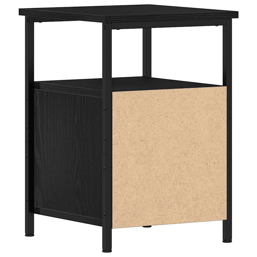 Nattbord 2 stk svart eik 34x35,5x50 cm konstruert tre