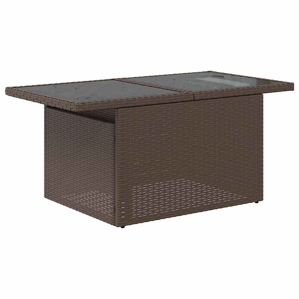 Hagesofaer med puter 6 deler brun polyrotting akasie