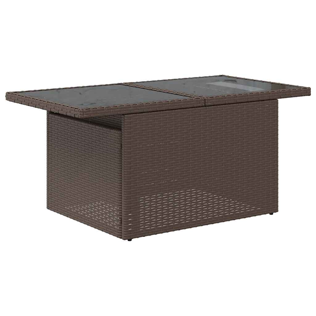 Hagesofaer med puter 8 deler brun polyrotting akasie