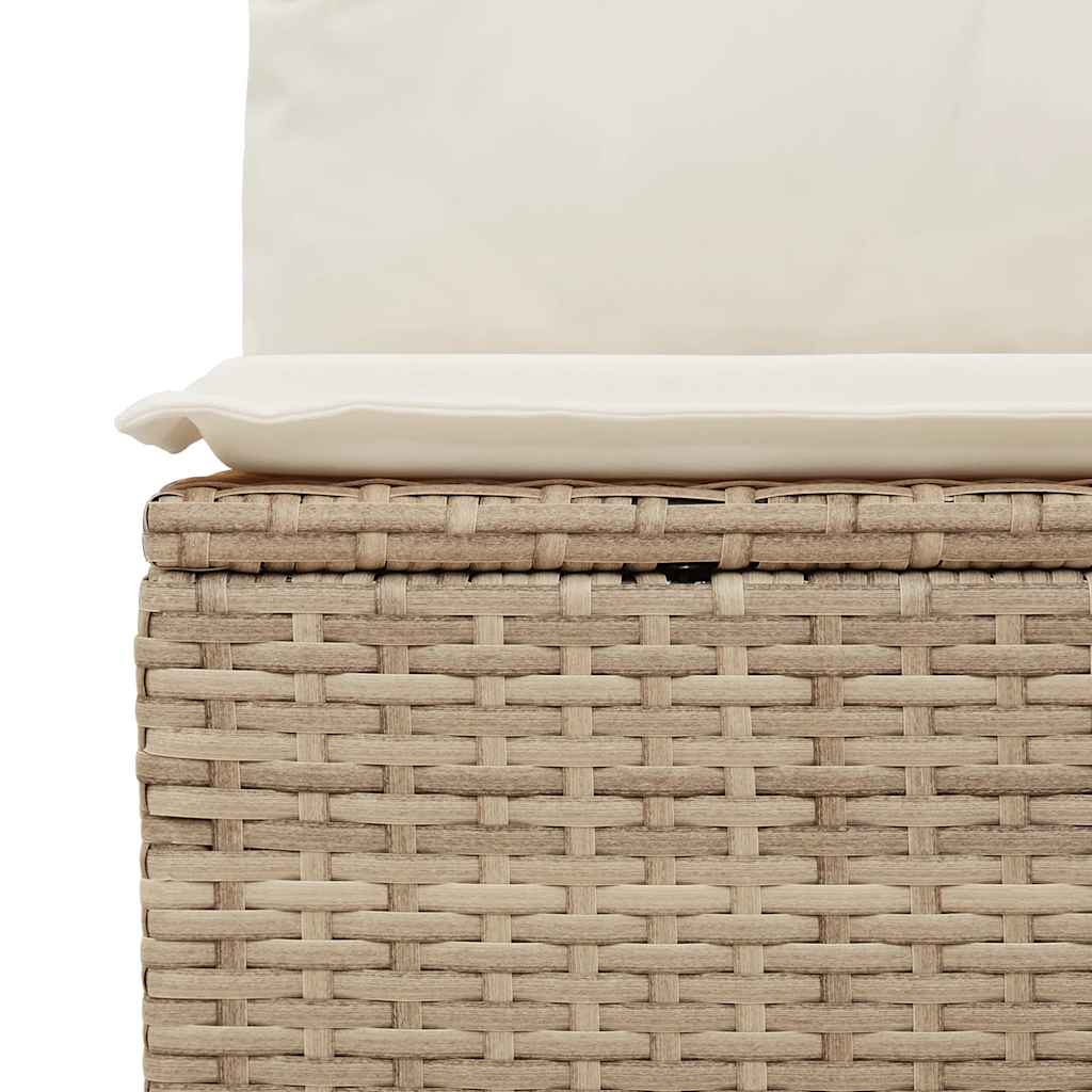 Hagesofaer med puter 9 deler beige polyrotting akasie