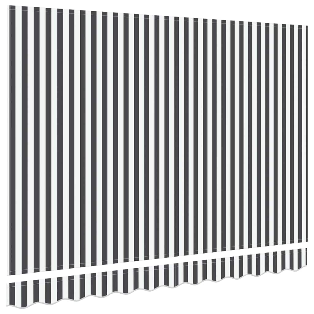 Reserveduk til markise Antrasitt og hvit 350 x 200 cm Lerret