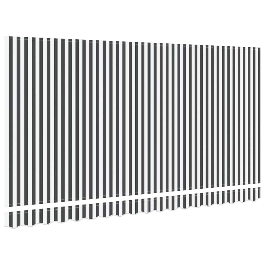 Reserveduk til markise Antrasitt og hvit 400 x 200 cm Lerret