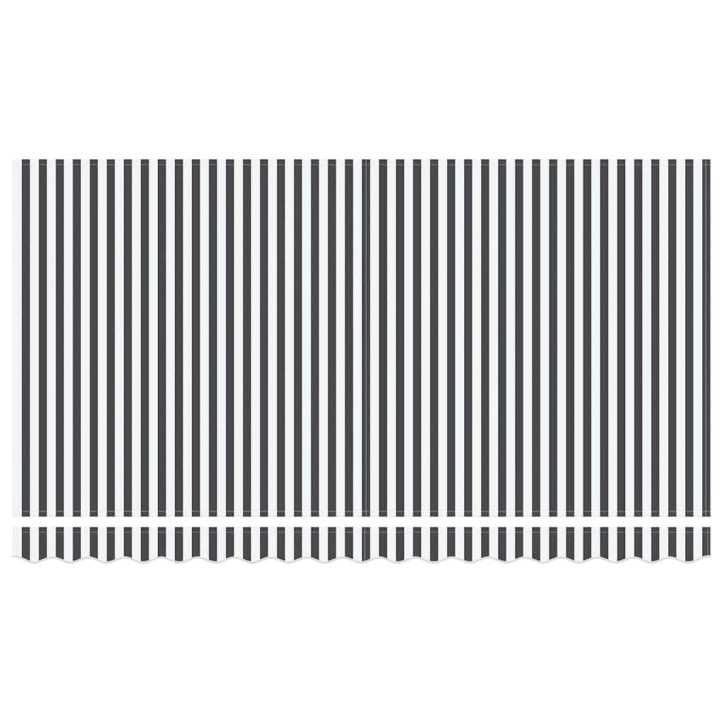 Reserveduk til markise Antrasitt og hvit 400 x 200 cm Lerret
