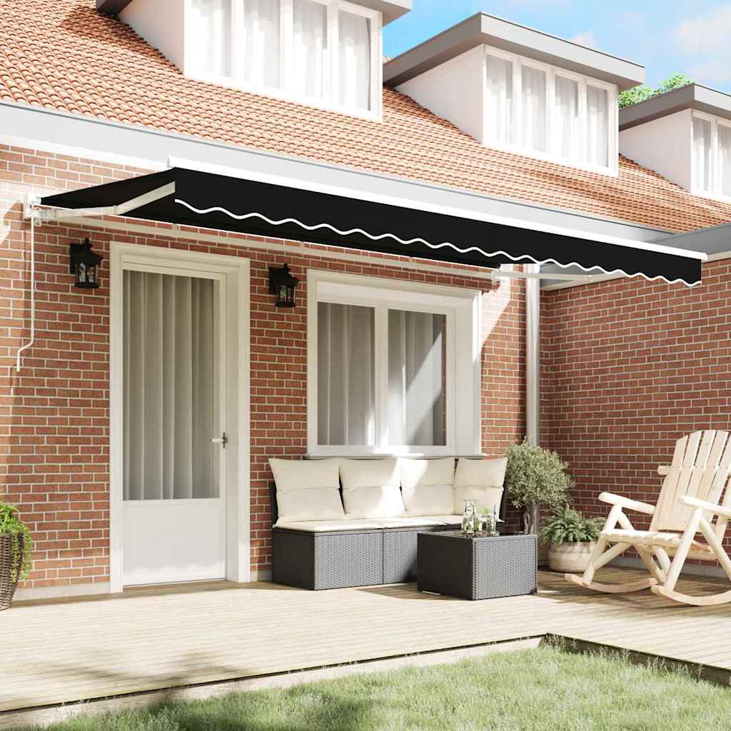 Reserveduk til markise Svart 400 x 200 cm Lerret