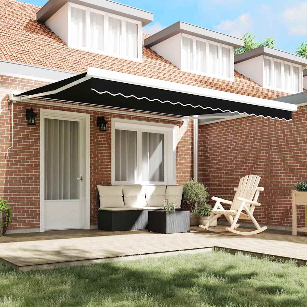 Reserveduk til markise Svart 400 × 300 cm Lerret