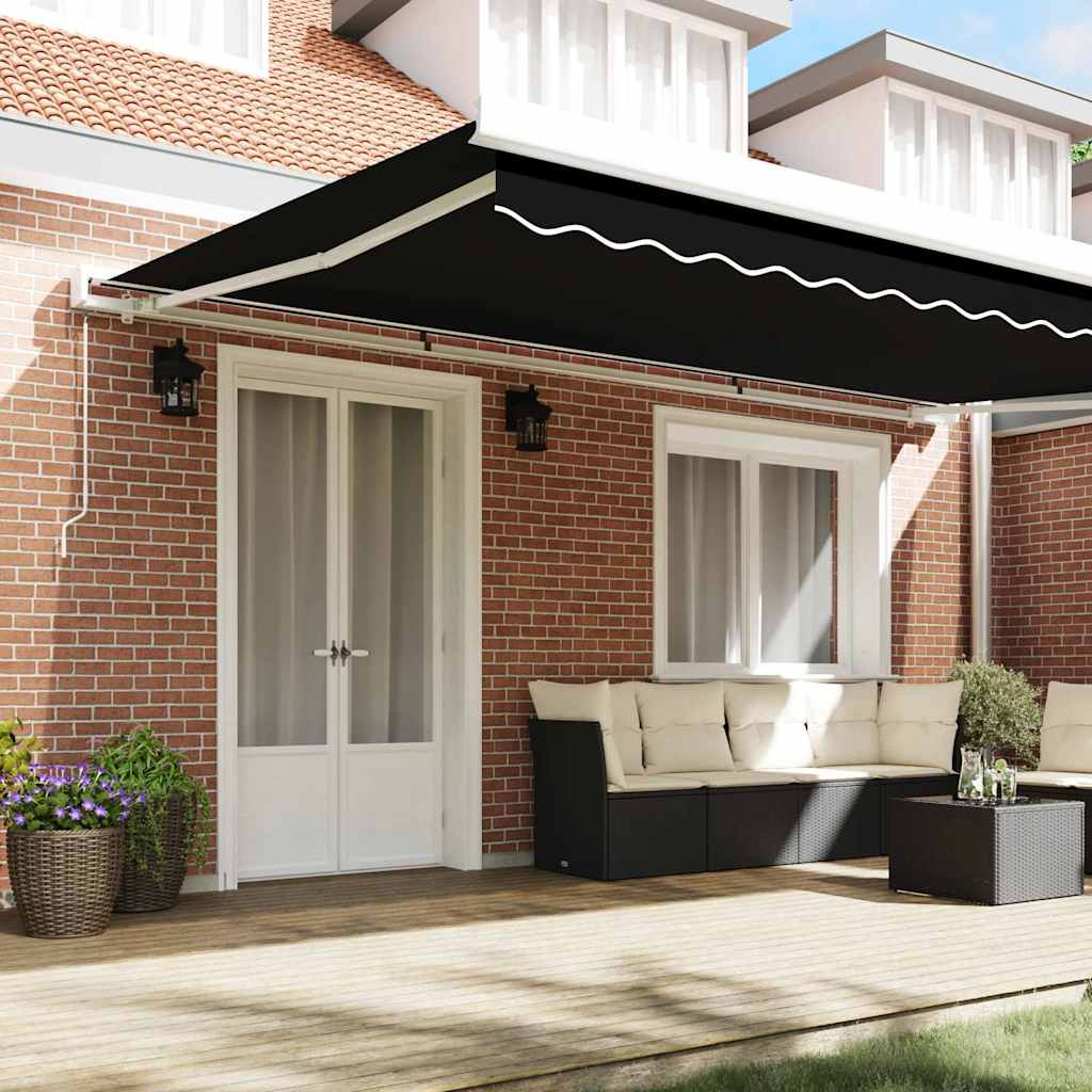 Reserveduk til markise Svart 500 × 350 cm Lerret
