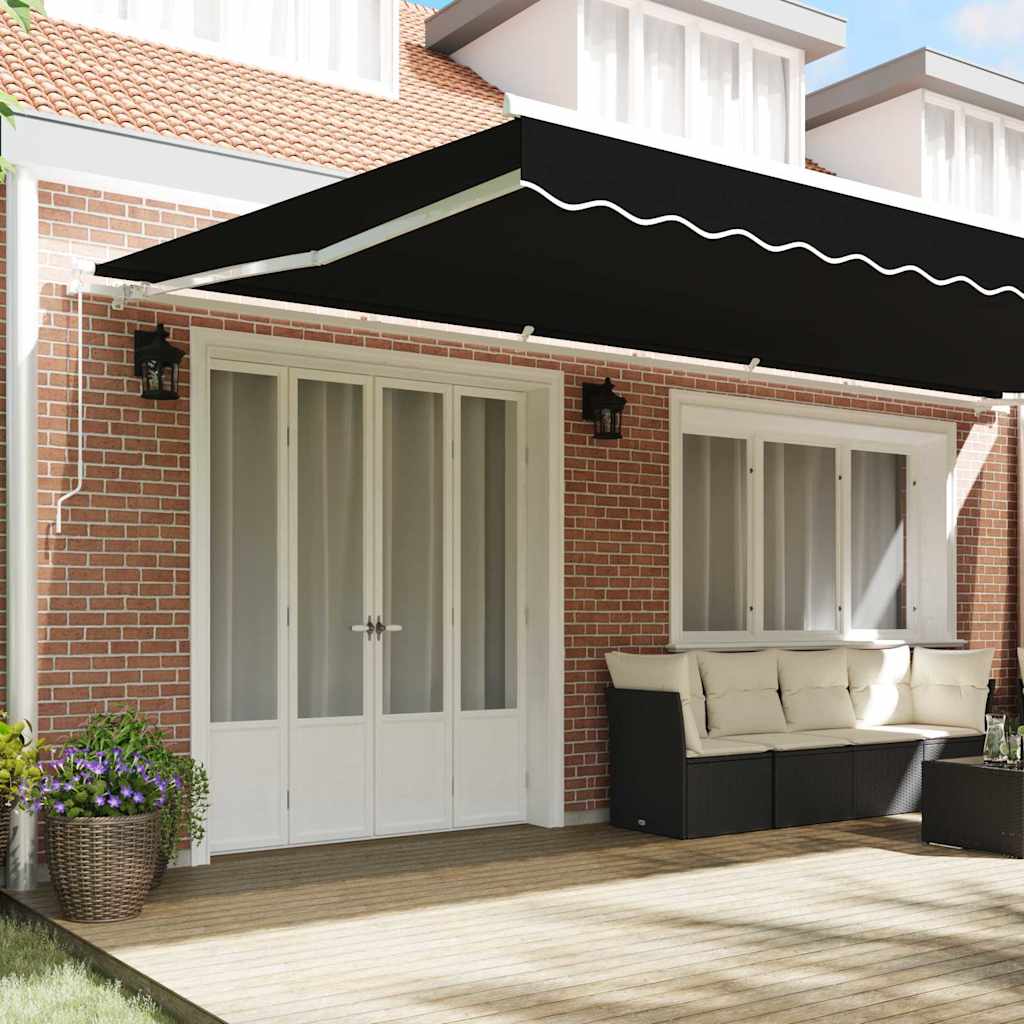 Reserveduk til markise Svart 600 × 300 cm Lerret
