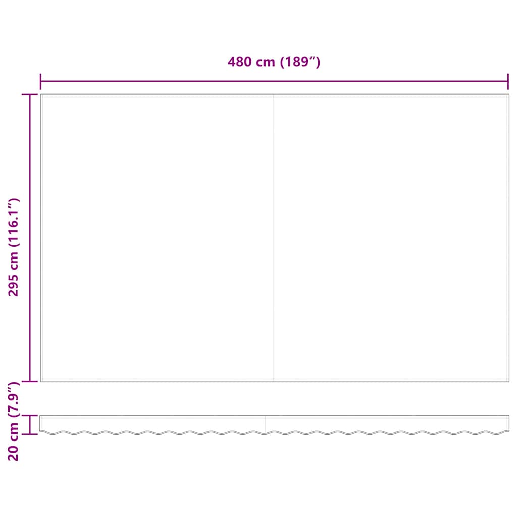 Reserveduk til markise Hvit 500 × 300 cm Lerret