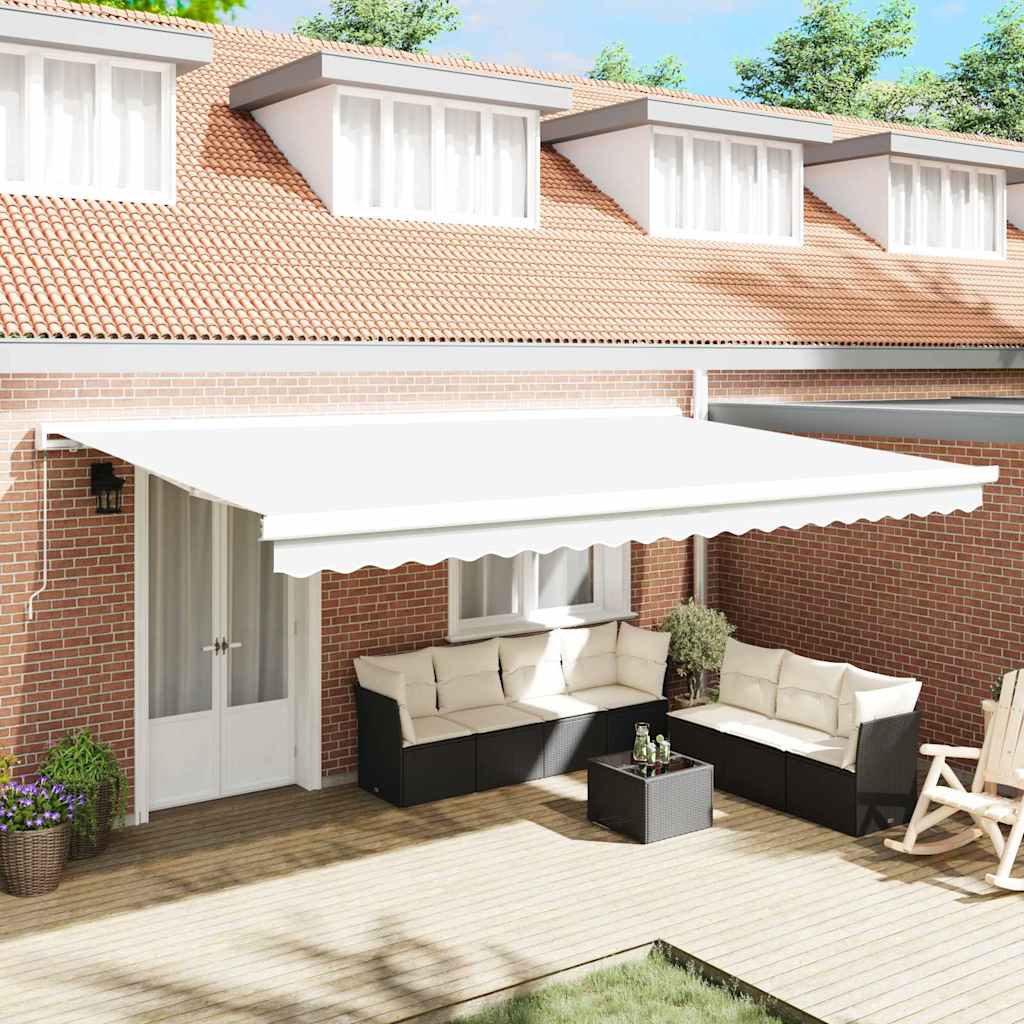 Reserveduk til markise Hvit 500 × 350 cm Lerret