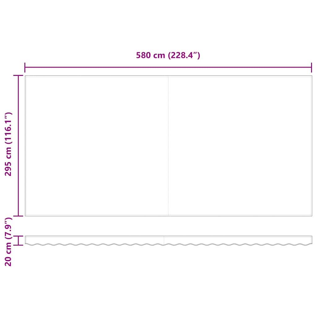 Reserveduk til markise Hvit 600 × 300 cm Lerret