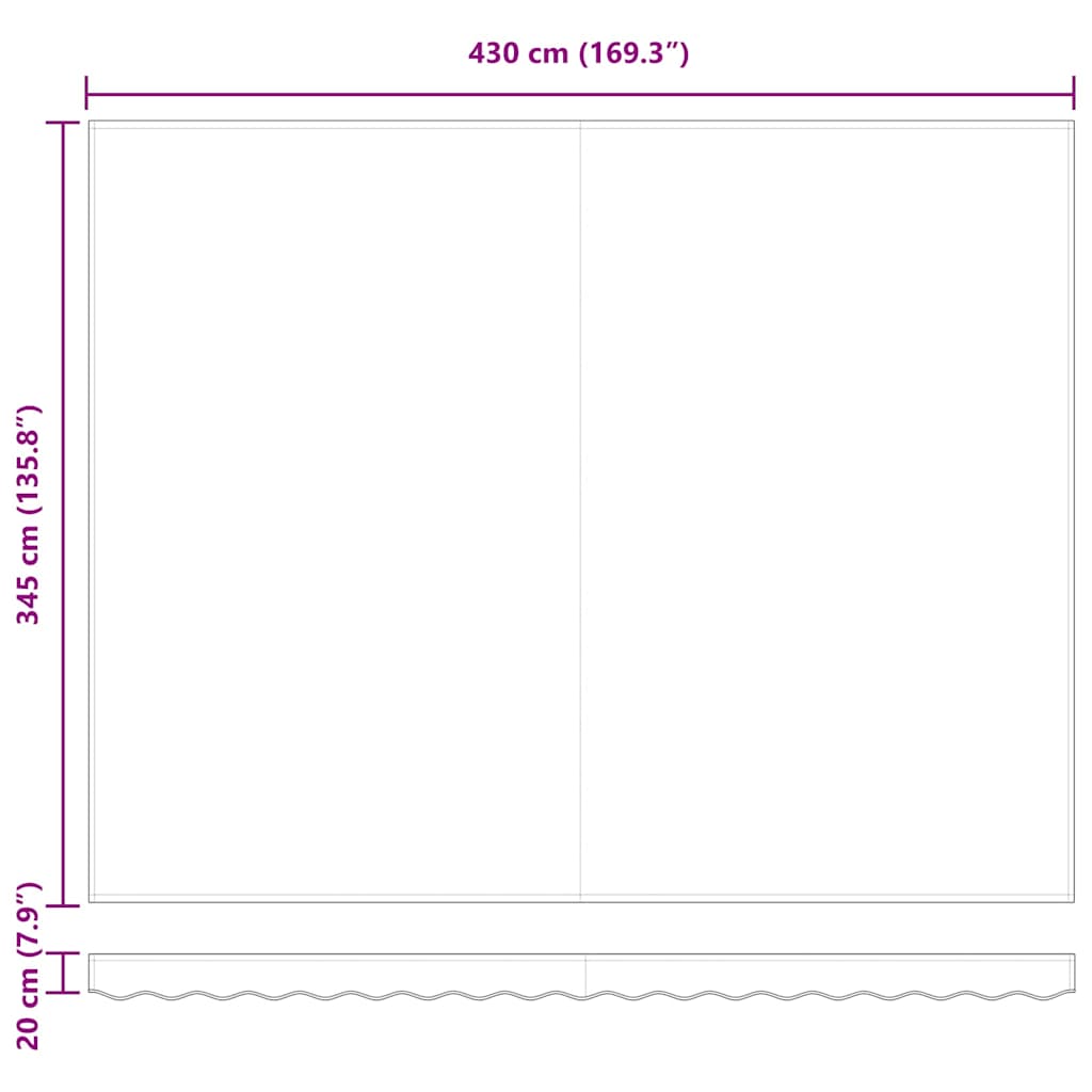 Reserveduk til markise Rød 450 × 350 cm Lerret