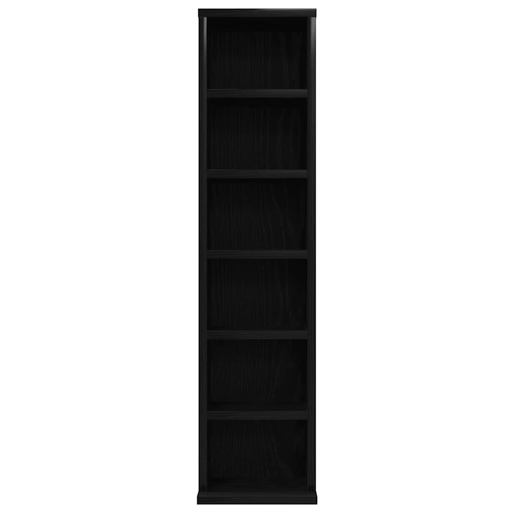 CD-skap svart eik 21x20x88 cm konstruert tre