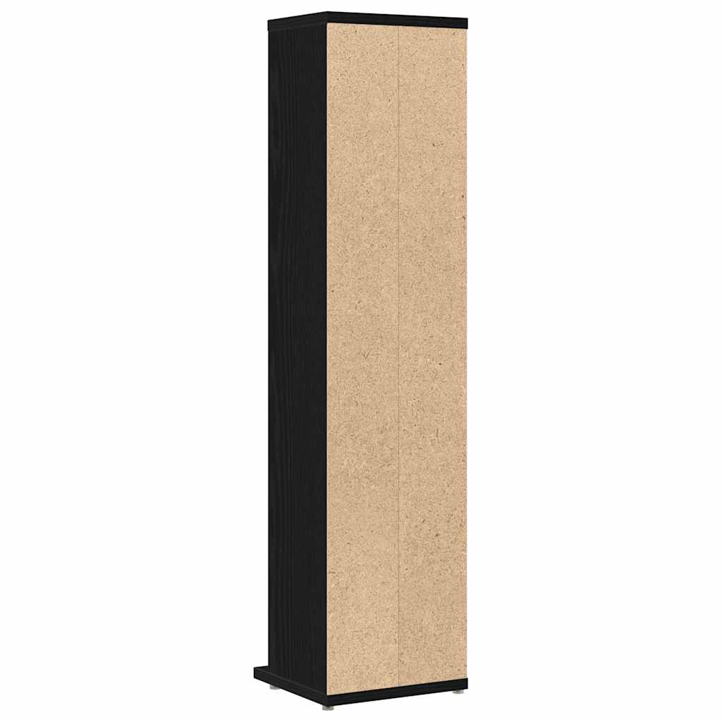 CD-skap svart eik 21x20x88 cm konstruert tre