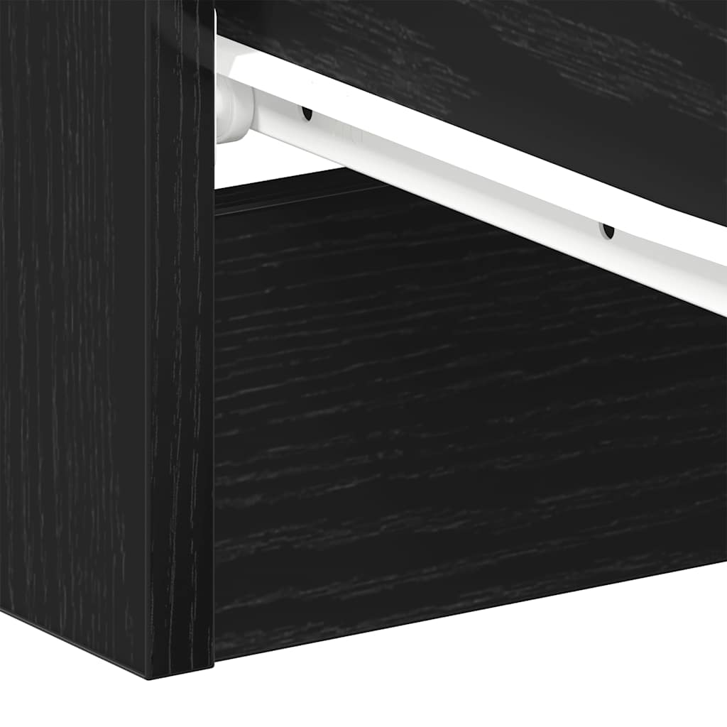 Nattbord svart eik 38x35x55 cm konstruert tre