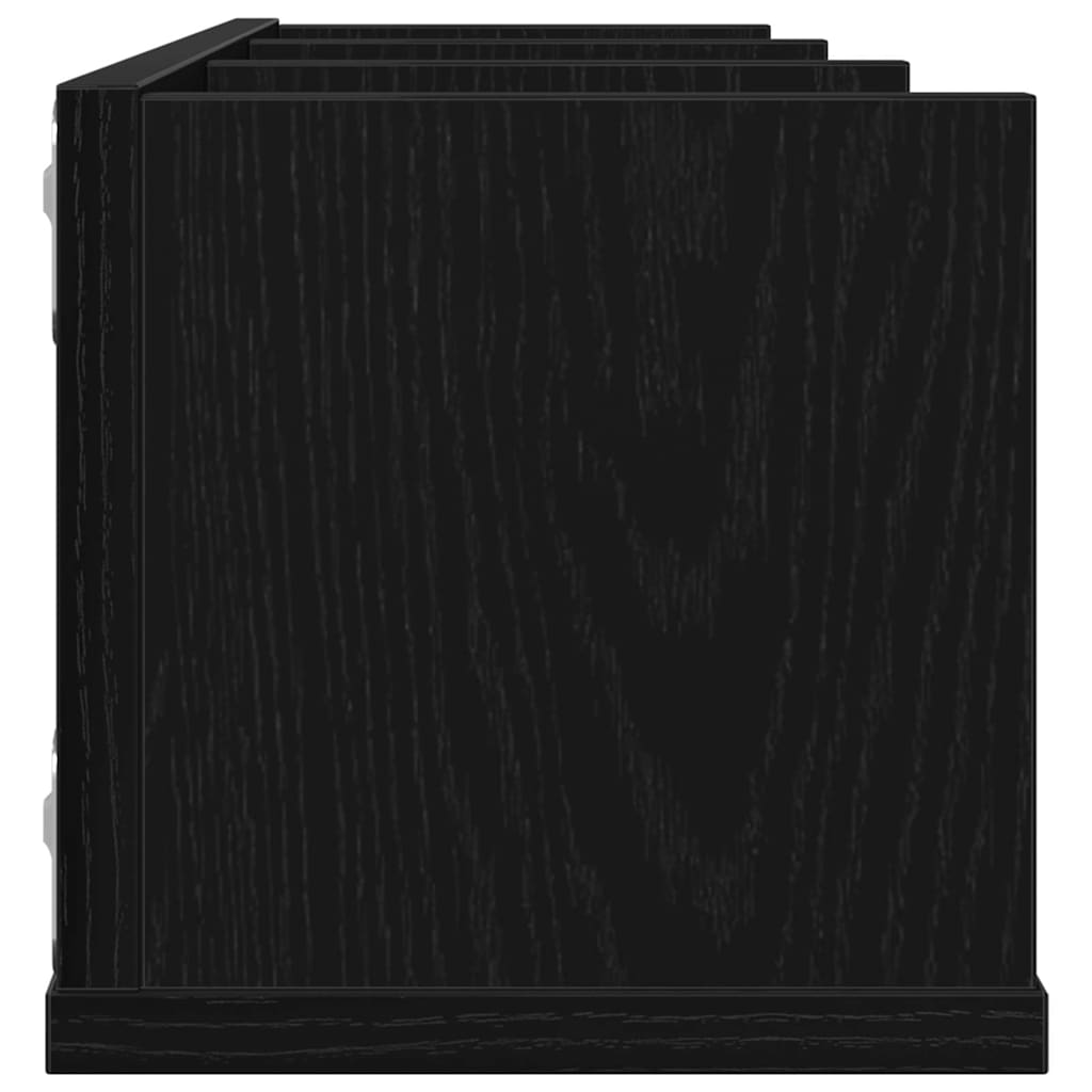 CD-vegghylle i svart eik, 75x18x18 cm, laget av tre