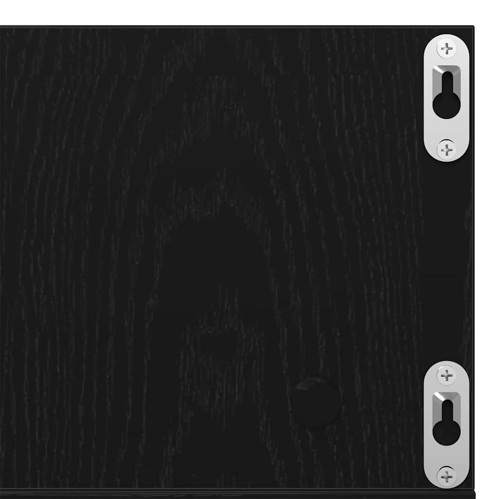 CD Vegghylle Svart Eik 100x18x18 cm Konstruert Tre