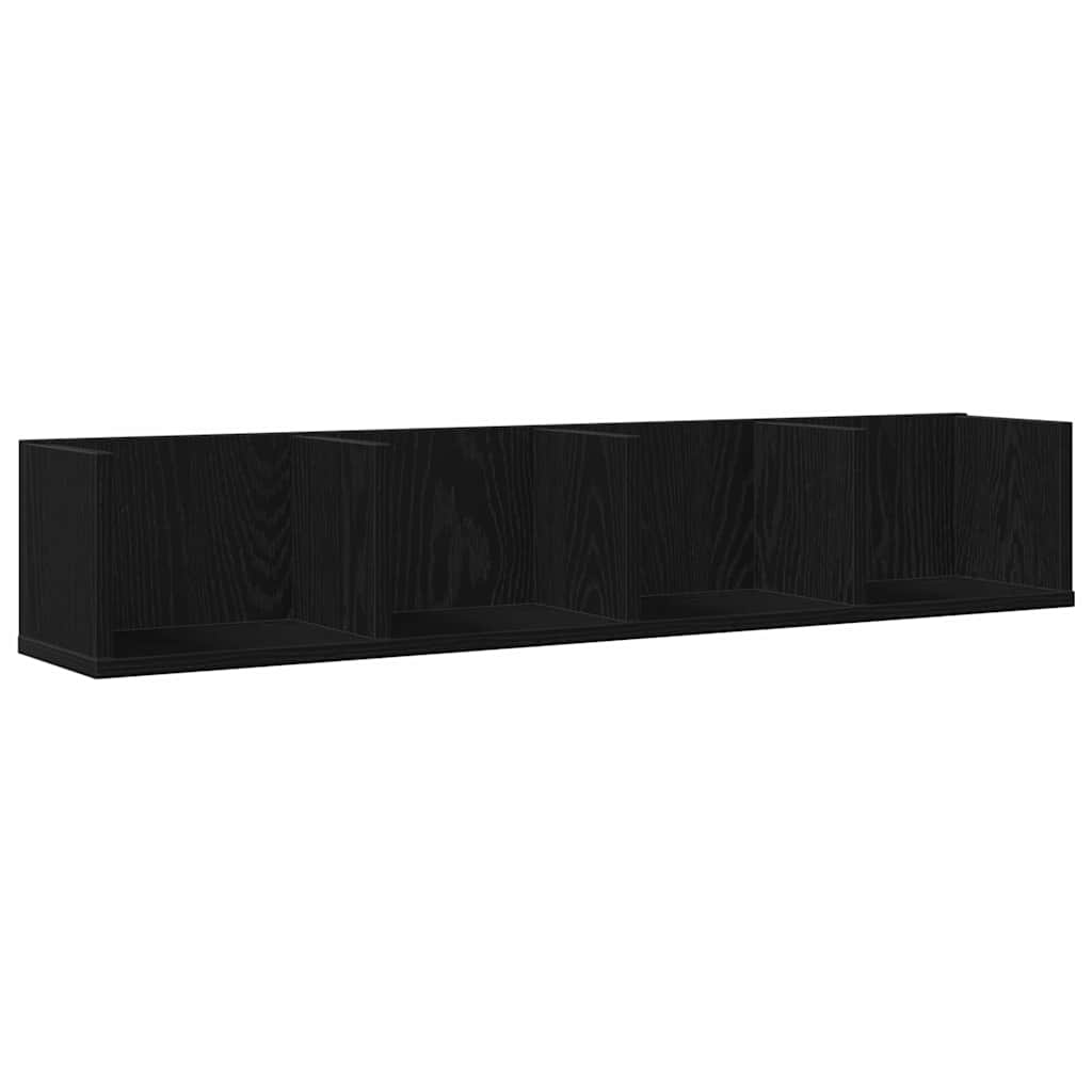 CD Vegghylle Svart Eik 100x18x18 cm Konstruert Tre