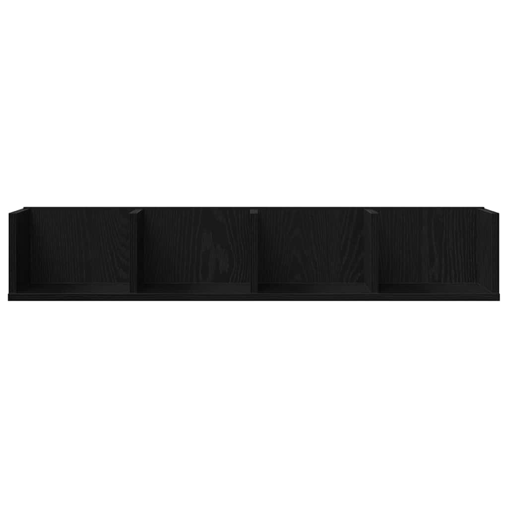CD Vegghylle Svart Eik 100x18x18 cm Konstruert Tre