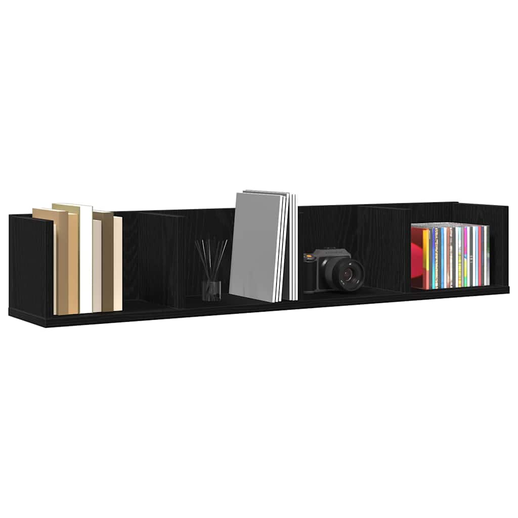 CD Vegghylle Svart Eik 100x18x18 cm Konstruert Tre