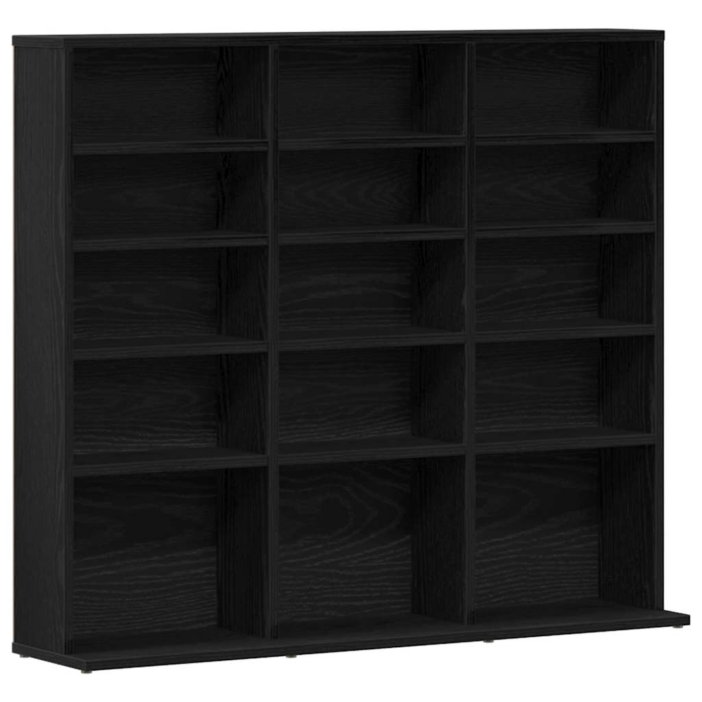 CD-skap svart eik 100,5x23x89,5 cm konstruert tre