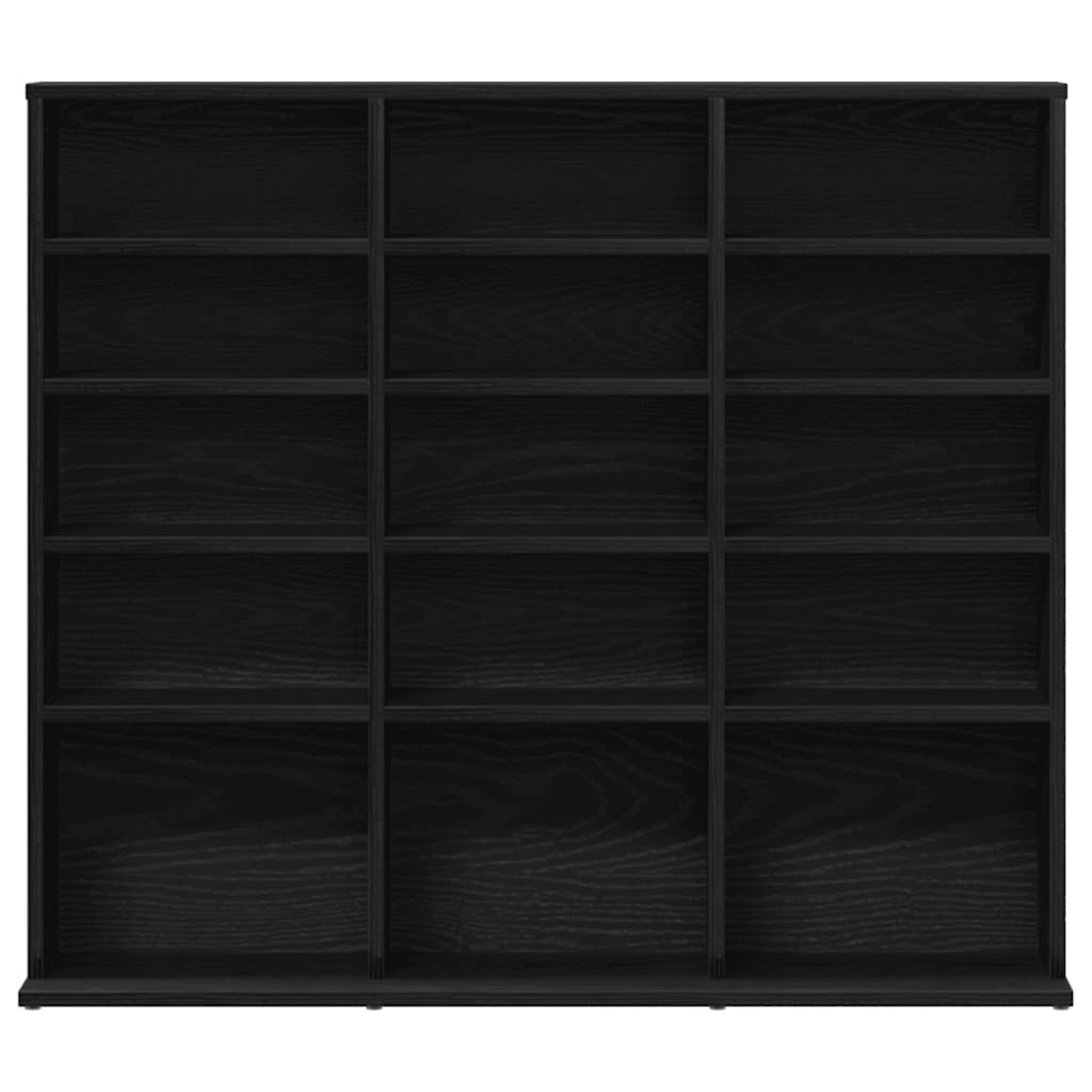 CD-skap svart eik 100,5x23x89,5 cm konstruert tre