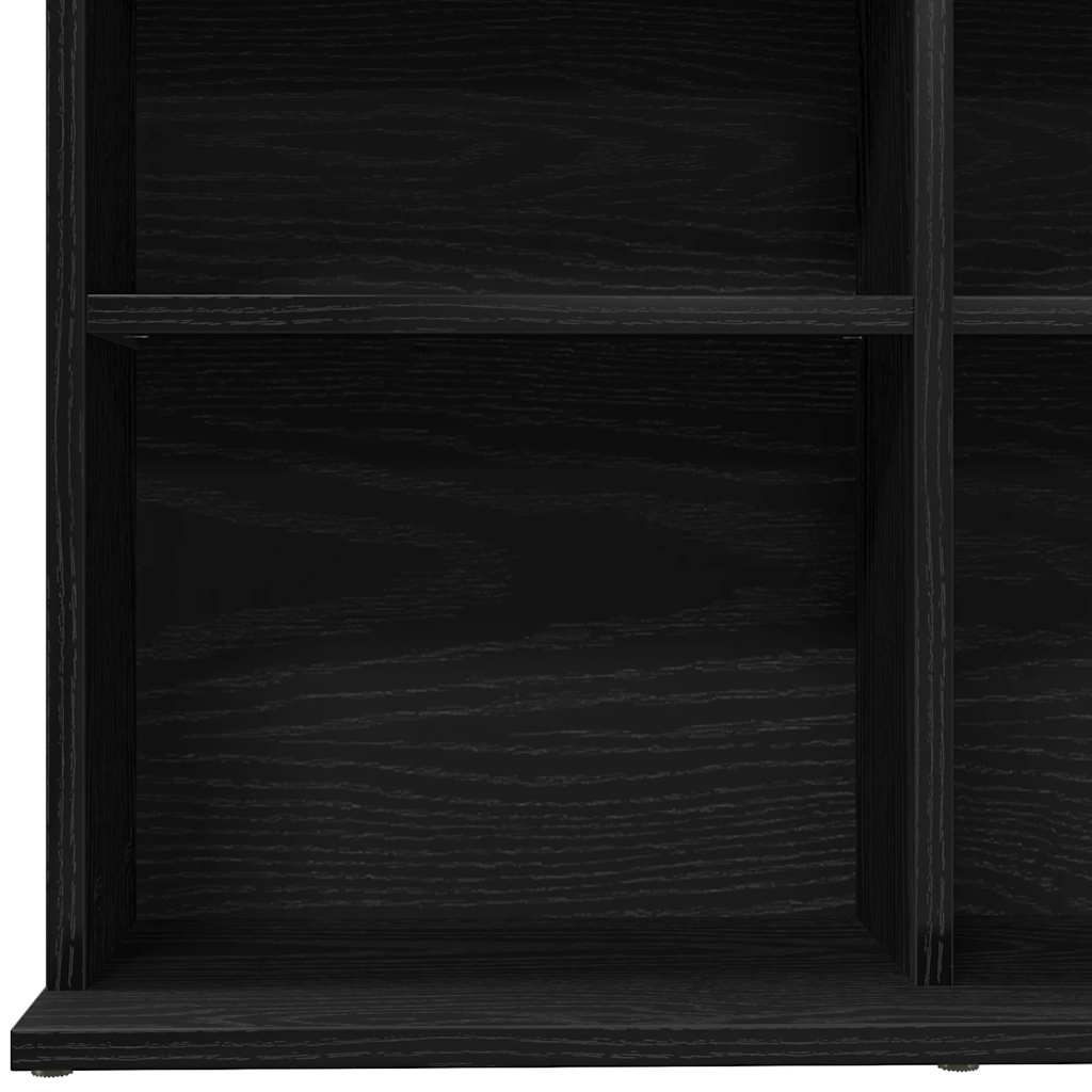CD-skap svart eik 100,5x23x89,5 cm konstruert tre