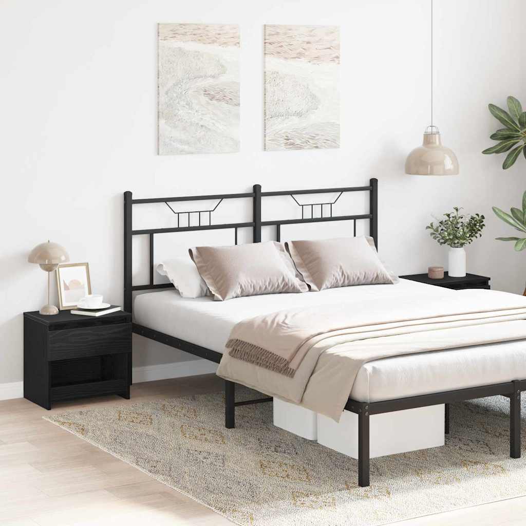 Nattbordskap 2 pcs Svart Eik 40 x 30 x 39 cm Konstruert tre