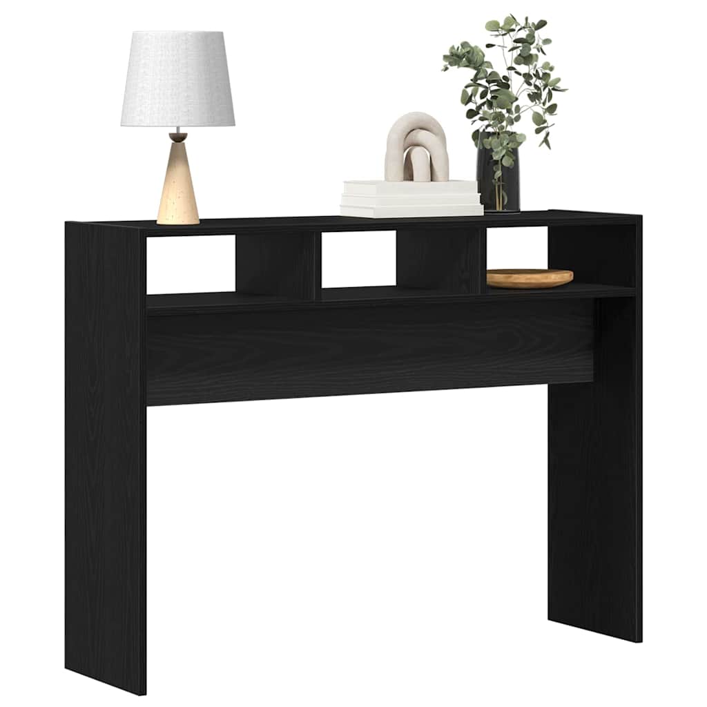 Konsollbord Svart Eik 105x30x80 cm Ingeniørtre