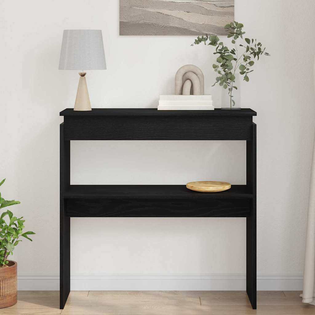 Konsollbord Svart Eik 80x30x80 cm Ingeniørtre