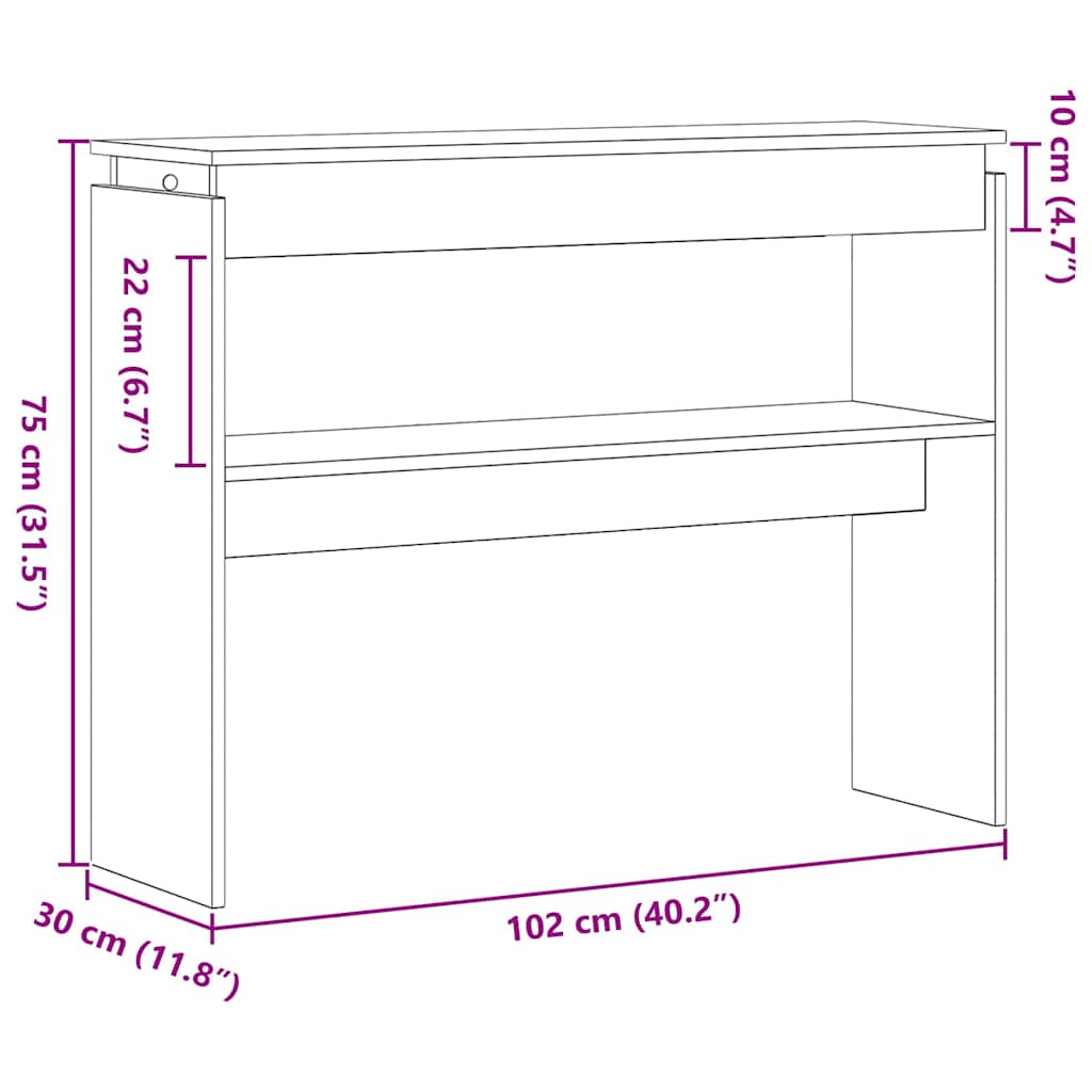 Konsollbord i Svart Eik 80x30x102 cm Ingeniørtre