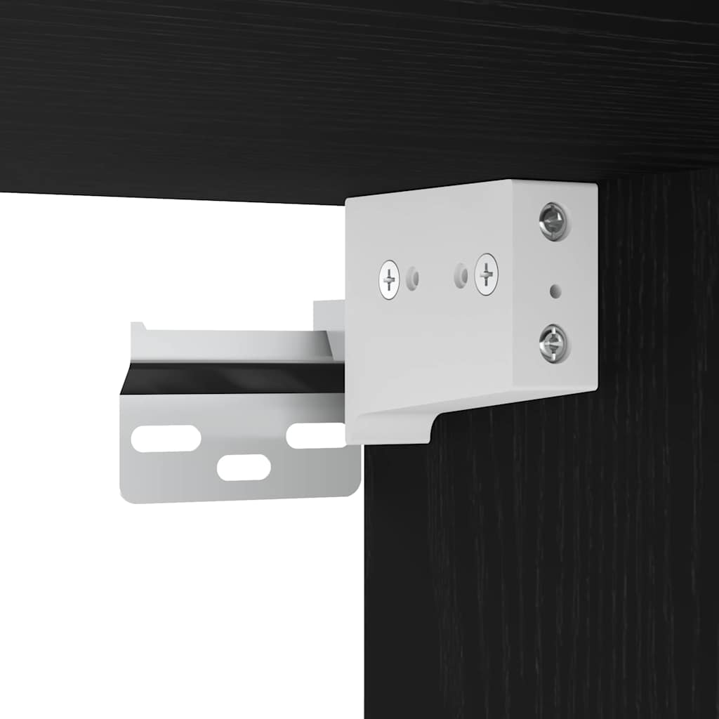 Skohylle Sort Eik 32x35x70 cm Laget av Tre