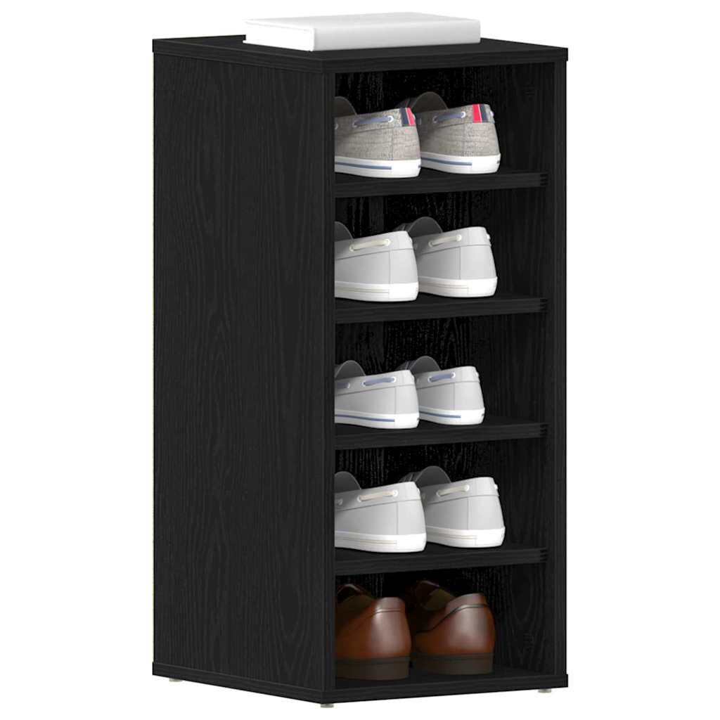 Skohylle Sort Eik 32x35x70 cm Laget av Tre