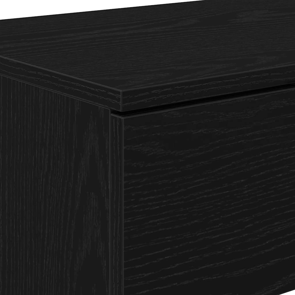 Konsollbord Svart Eik 90x36x75 cm Konstruert Tre