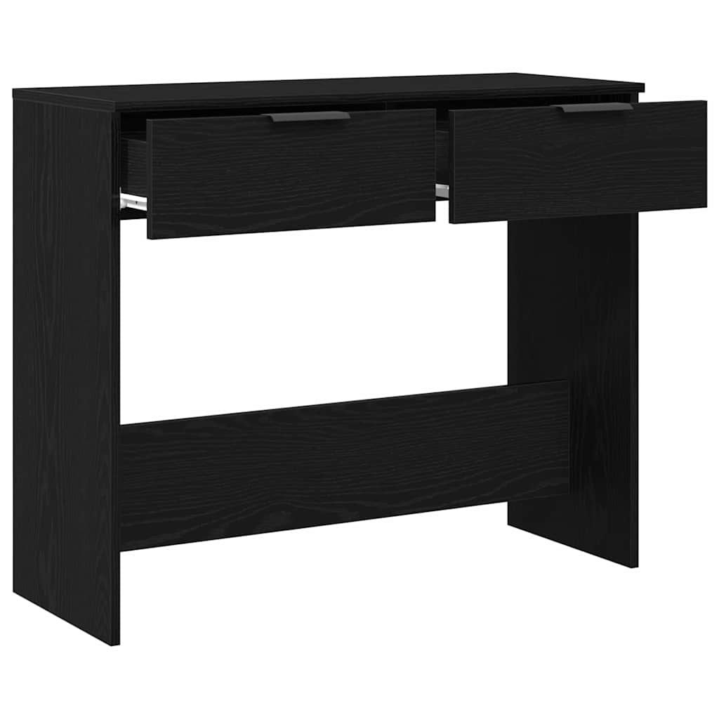 Konsollbord Svart Eik 90x36x75 cm Konstruert Tre