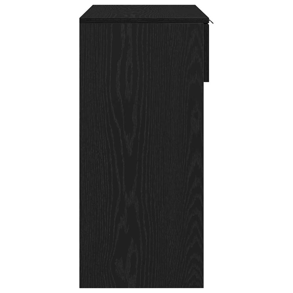 Konsollbord Svart Eik 90x36x75 cm Konstruert Tre