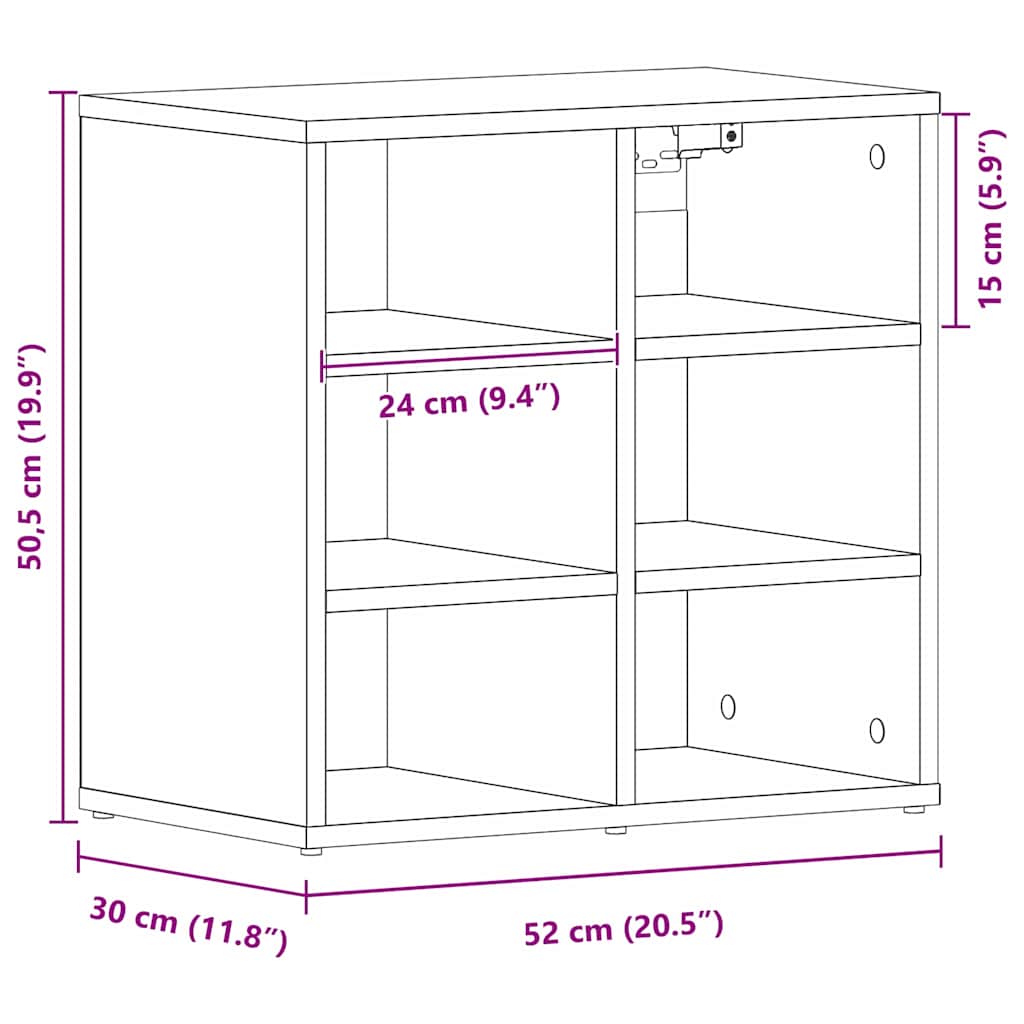 Skohyller - 2-pakning i svart eik - 52,5 x 30 x 50 cm