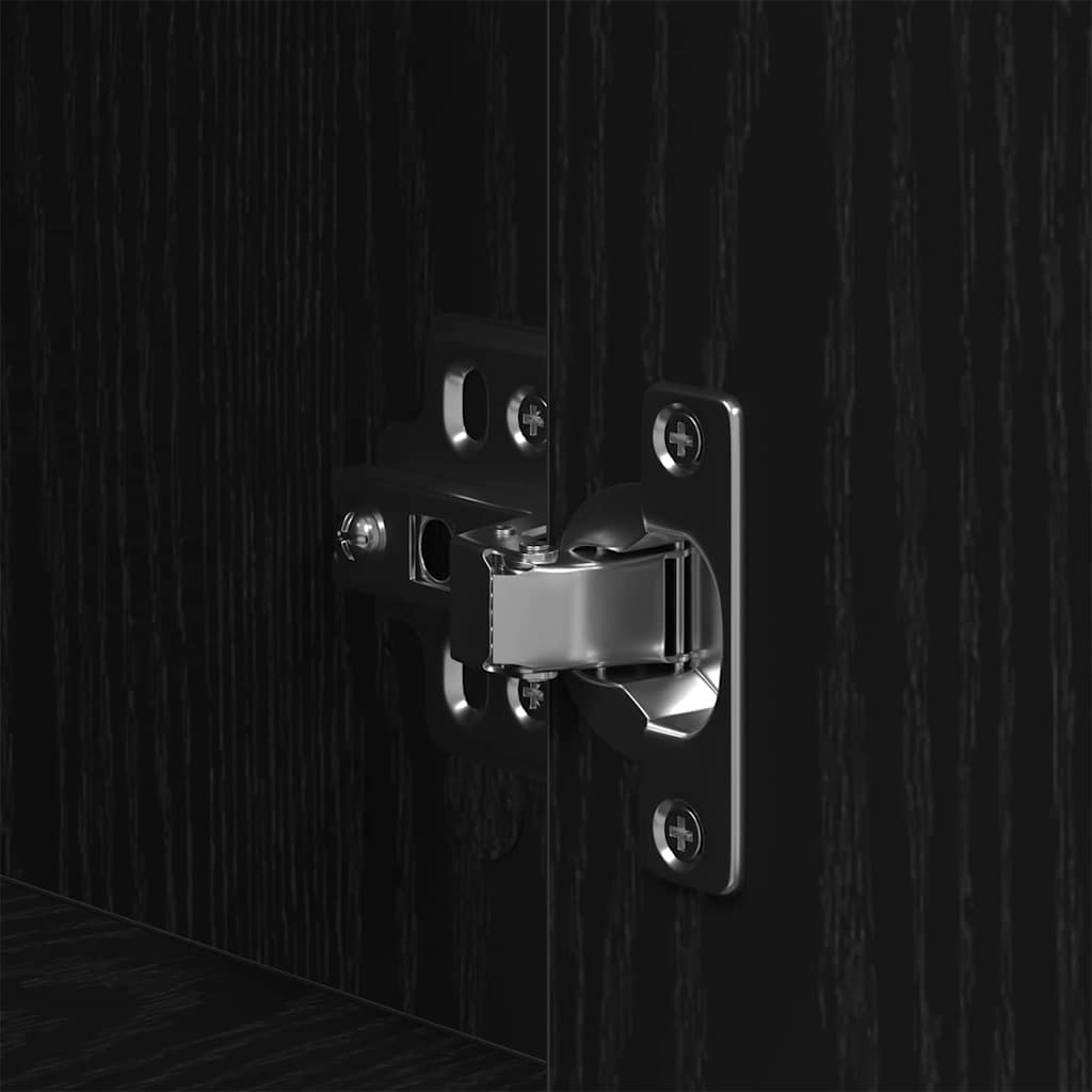 Nattbordskap 2 pcs Svart eik 41 x 31 x 80 cm Konstruert tre