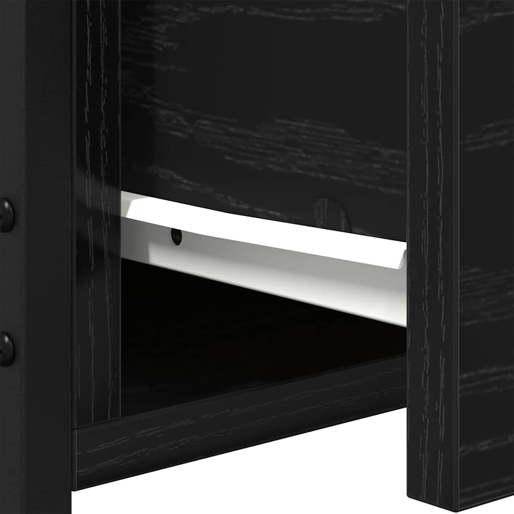 Nattbord Svart eik 34 x 36 x 50 cm Ingeniørtre og metall