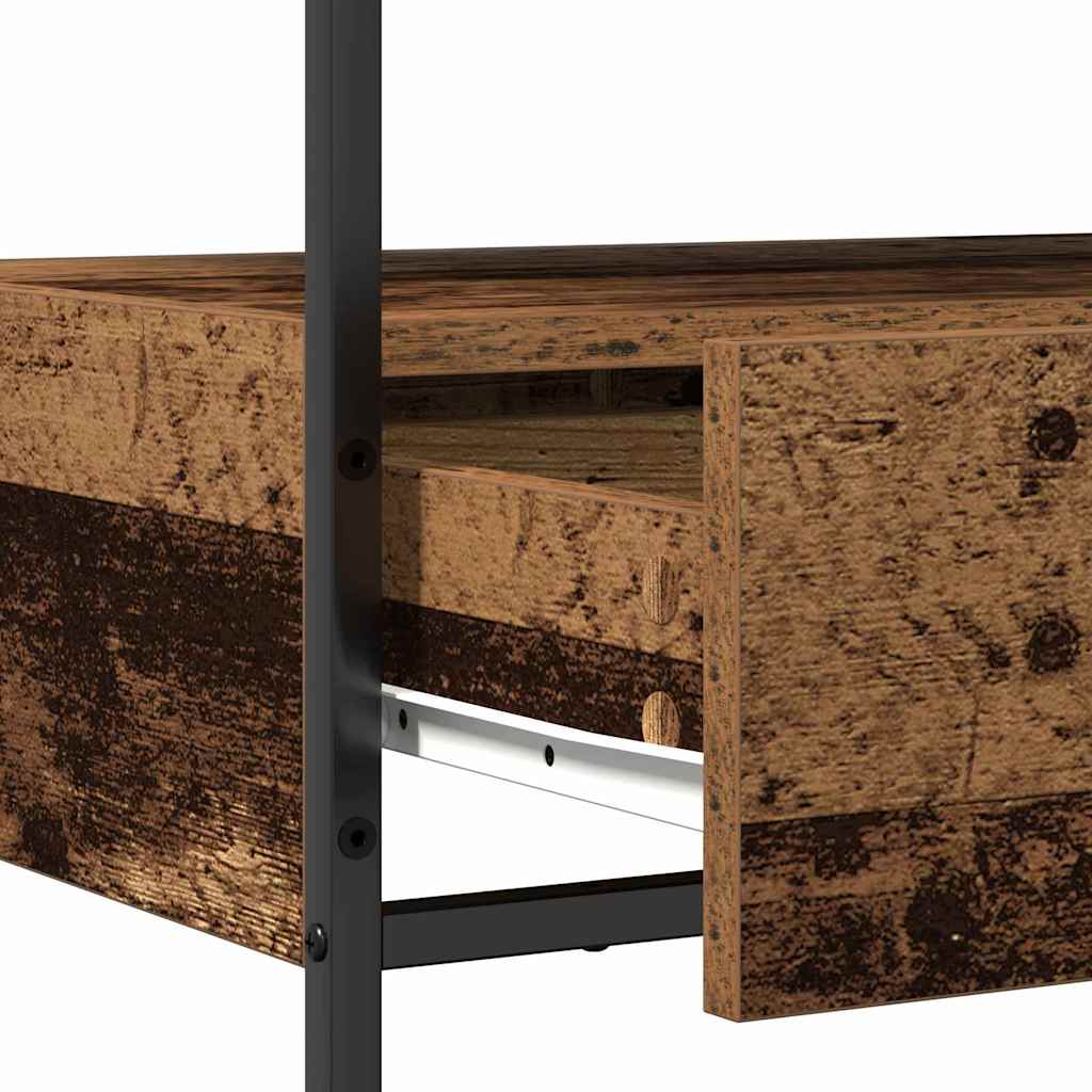 Konsollbord Gammelt Tre 75x40x75 cm Konstruert Tre og Stål