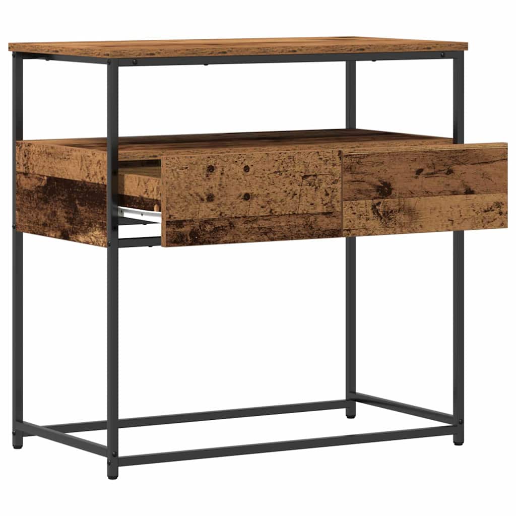 Konsollbord Gammelt Tre 75x40x75 cm Konstruert Tre og Stål