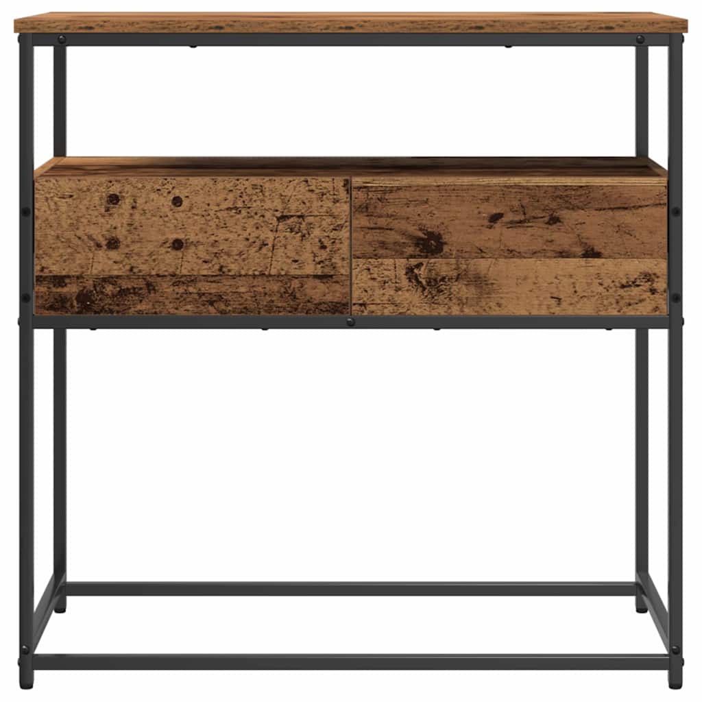 Konsollbord Gammelt Tre 75x40x75 cm Konstruert Tre og Stål