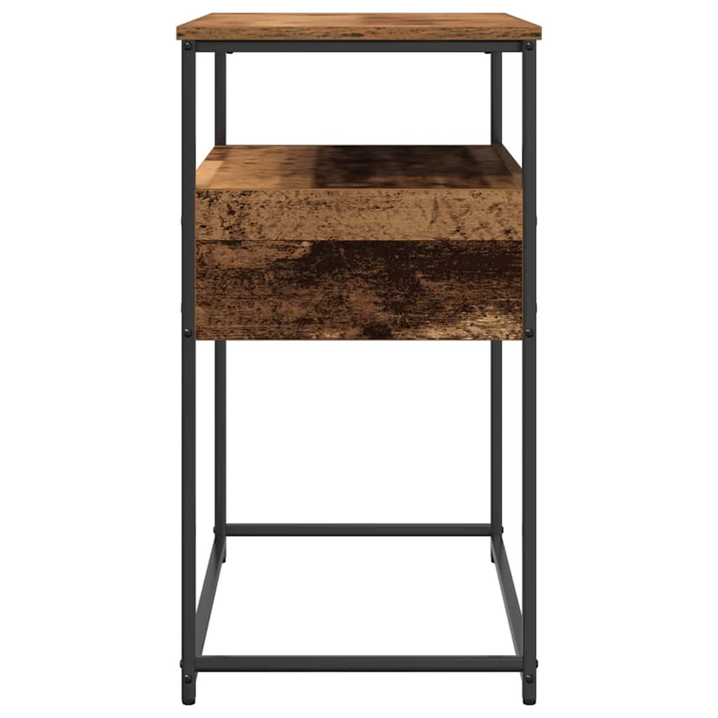 Konsollbord Gammelt Tre 75x40x75 cm Konstruert Tre og Stål