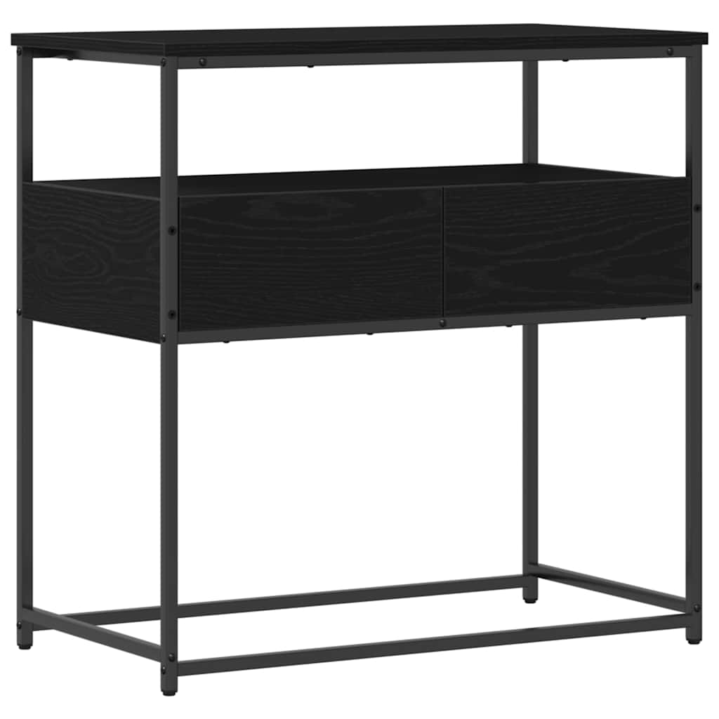 Konsollbord Svart Eik 75x40x75 cm Ingeniørtre og Stål