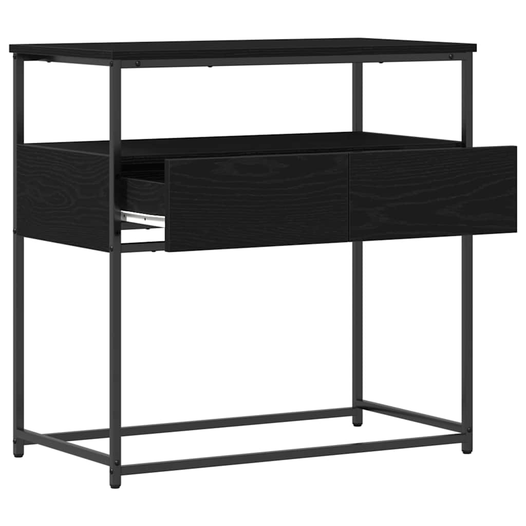 Konsollbord Svart Eik 75x40x75 cm Ingeniørtre og Stål